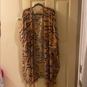 Sheer Tiger Print Kimono